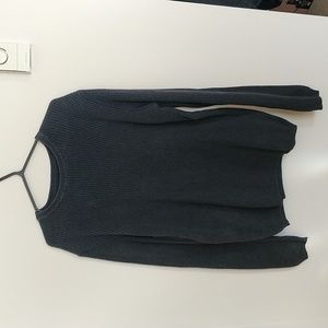 Black Cotton Knit Sweater in Large from Zara